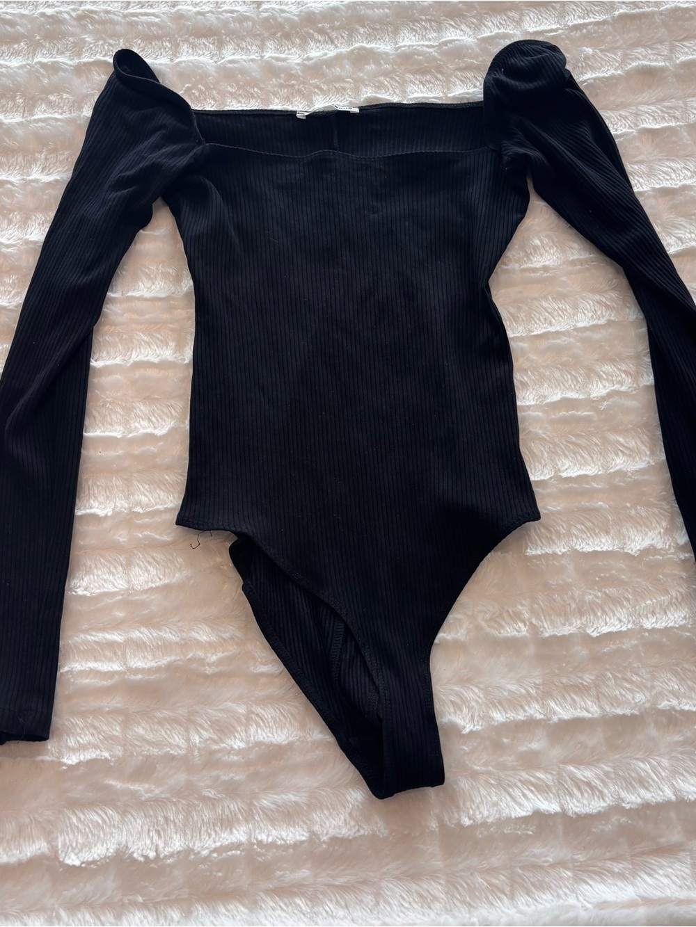 Reformation Black Off-Shoulder Bodysuit size XS